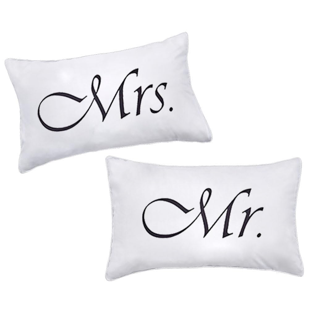 2PCS Mr and Mrs Pillow Cases,His And Hers Couples pillowcases,Wedding, Anniversary,V-day,Christmas, Romantic Gift Idea,His and Hers Gifts for Him, Her, Couples 2PCS Mr and Mrs Pillow Cases,His And Hers Couples pillowcases,Wedding, Anniversary,V-day,Christmas, Romantic Gift Idea,His and Hers Gifts for Him, Her, Couples