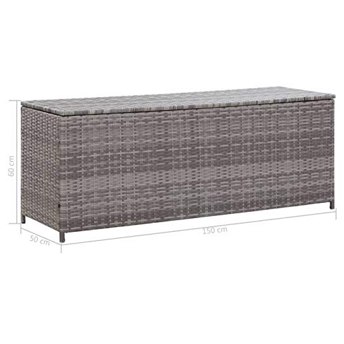 Beyamis Gartenbox, 450L(150x50x60cm) Auflagenbox Rattan Zum Sitzen, Poly Rattan Gartenhã¤User & Aufbewahrung… – Bild 7