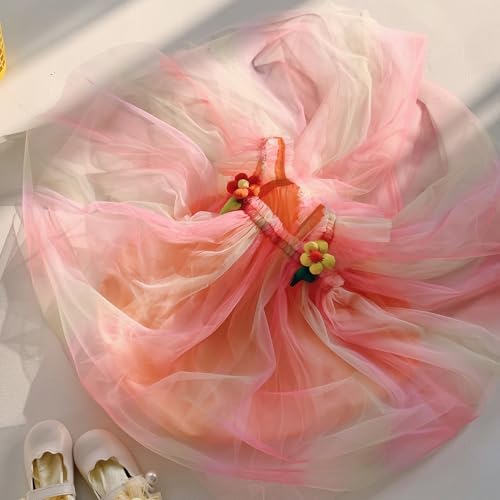 Baby Girls Tulle Tutu Dress Summer Rainbow Color Dress Size 6M-5T3