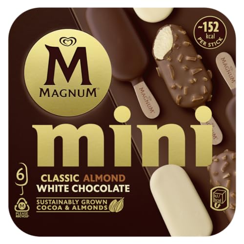 Magnum Mini Classic Almond & White Ice Cream Sticks 55ml (Pack of 6) - Frozen