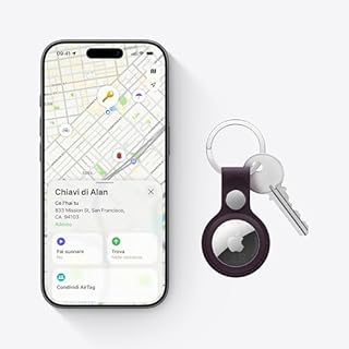 Apple AirTag (seconda generazione): utile per localizzare portachiavi, portafogli e molto altro; funziona emettendo un suono; si configura con un semplice tap da iPhone o iPad