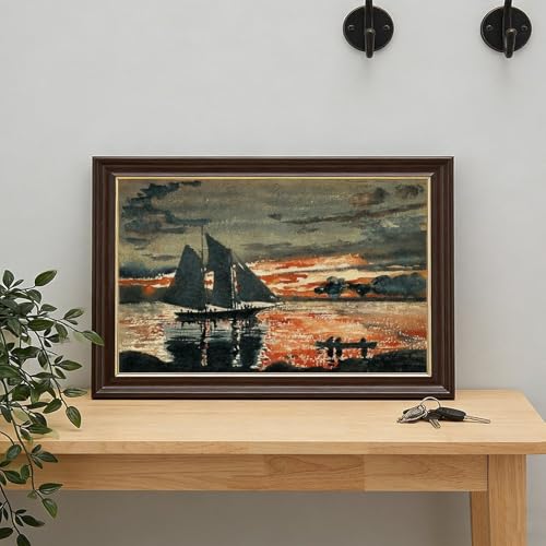 Impressionnisme Winslow Homer toile maritime d'exception cadre suspendu 40x61cm