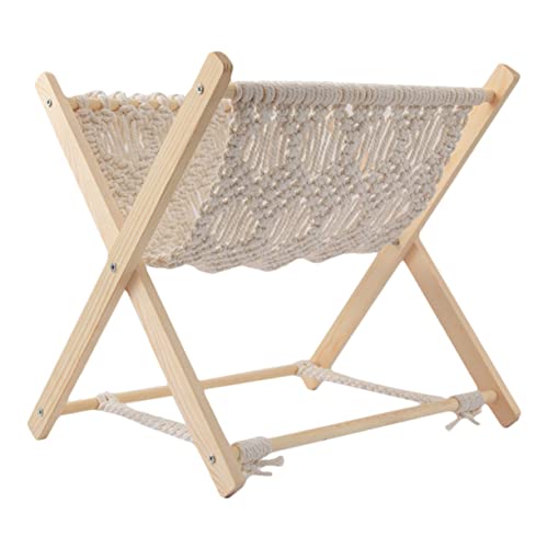 HOOTNEE Woven Storage Rack for Books Newspapers Hand-woven Shelf Bohemian Design for Living Room Organization Stylish Versatile Storage