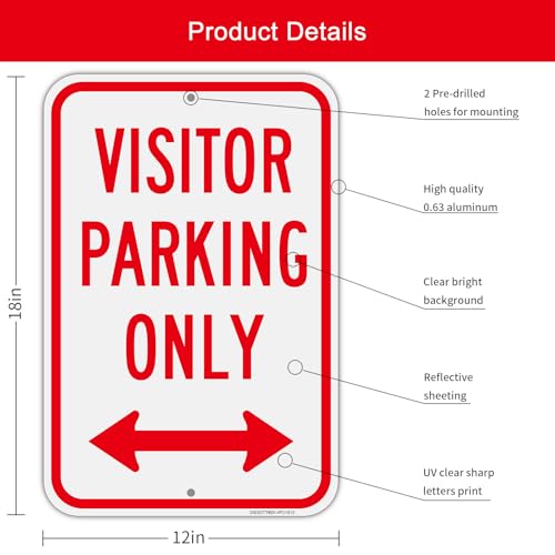 Panneau parking visiteurs extérieur résistant aux intempéries x2
