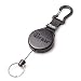 KEY-BAK SECURIT SD Retractable Key Holder, 36" Kevlar Cord, 15oz. Retraction, Durable Polycarbonate Case, Zinc Alloy Carabiner, Split Ring, Black