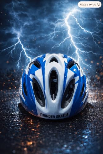 Image of Thunder Skates All Purpose Helmets for Women Men Cycling Accessories Outdoor Sports Bicycle, Skate Helmet White Blue