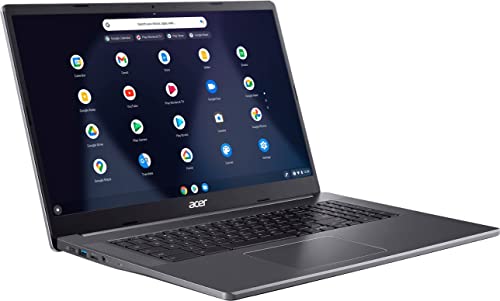 Image of acer 2023 Chromebook 17.3''FHD IPS Touchscreen Light Laptop,4-Core Intel Pentium N6000(Upto 3.3GHz),8GB RAM,64GB eMMC,UHD,WiFi 6,10+ Hour Battery,Chrome OS,w /MarxsolCables,Titanium Gray