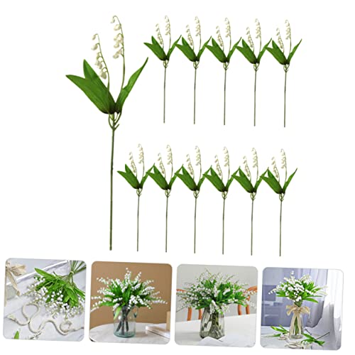 Yardenfun 12Pcs Plant Decor Faux Plant Decor Orchid Artificial Flowers Fake Lily Flower Flowers Artificial Wedding Faux Flower Plastic Flower Bouquet Flower Arrangement Silk Cloth Bellflower #TOP7
