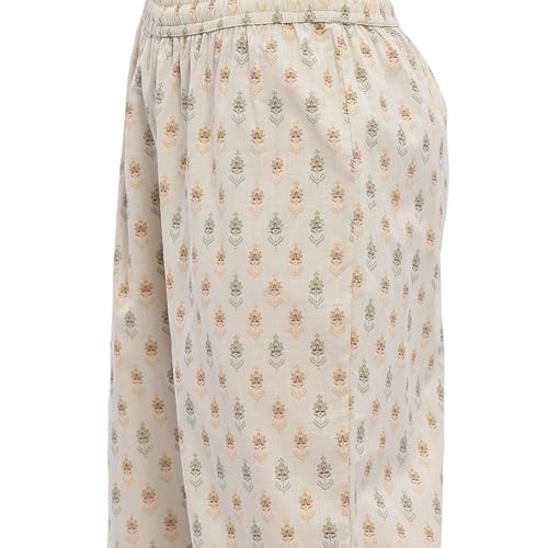 Image of BIBA Women Cotton A Line Printed Suit Set