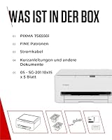 Canon PIXMA TS6550I - WLAN-Multifunktionsdrucker mit Papierkassette und Frontbedienung | Kabelloses Drucken vom Smartphone leicht gemacht - Enthält SG-201 A4-Fotopapier, 5 Blatt – Ansicht 7