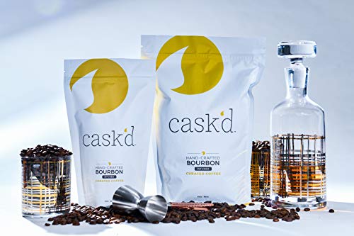 Cask'd Hand-Crafted Bourbon Coffee - Coffee Infused With Aged Kentucky Bourbon Whiskey - Medium Roasted Fresh Brazilian Arabica Beans - Gourmet Gifts For Coffee & Alcohol Lovers (32 Ounce Ground) #TOP3