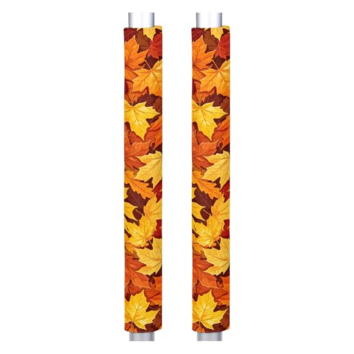 Image of Pardick Refrigerator Door Handle Covers Set of 2, Fall Maple Leaf Fridge Handle Covers Appliance Handle Covers Protector for Microwave Oven Stove Dishwasher, Keep Your Kitchen Appliance Clean