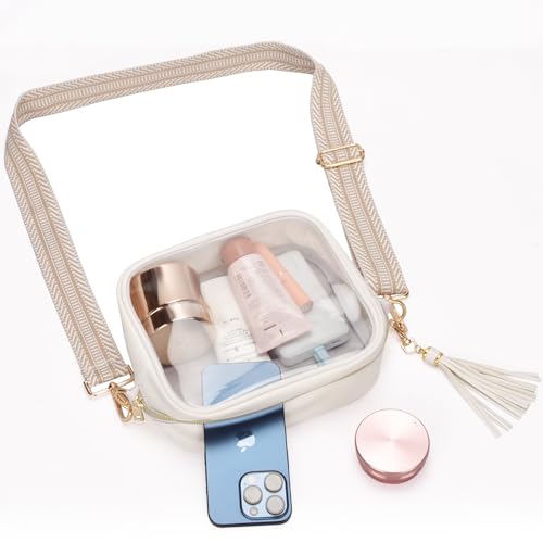 Image of Clear Crossbody Bag Stadium Approved Clear Purse - Transparent Messenger Bag with Front Pocket