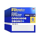 Filtrete Filtro de aire para caldera de aire acondicionado, MERV 13, MPR 1900, filtro prémium para alérgenos, bacterias y virus, filtro de limpieza electrostático plisado de 3 meses de 1 pulgada,
