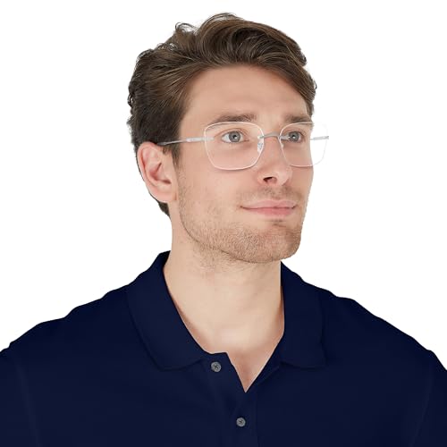 Image of Brooks Brothers Men's Bb1107t Titanium Rectangular Prescription Eyewear Frames