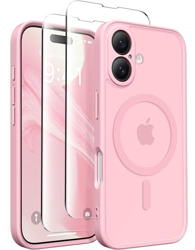Étui magnétique pour téléphone portable 6.1 rose pêche housse clapet protection