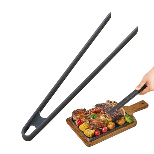 Pinzas de silicona resistentes al calor | Herramienta de cocina antideslizante para cocinar a la parrilla, hornear y servir | Pinzas para alimentos sin arañazos ergonómicas para sartenes, ollas