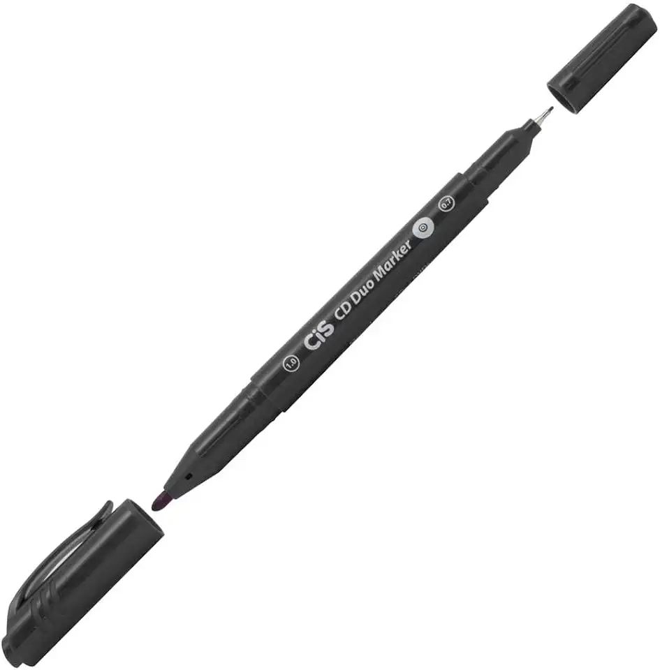Marcador Permanente CD e DVD Duomarker Blister CIS, Preto
