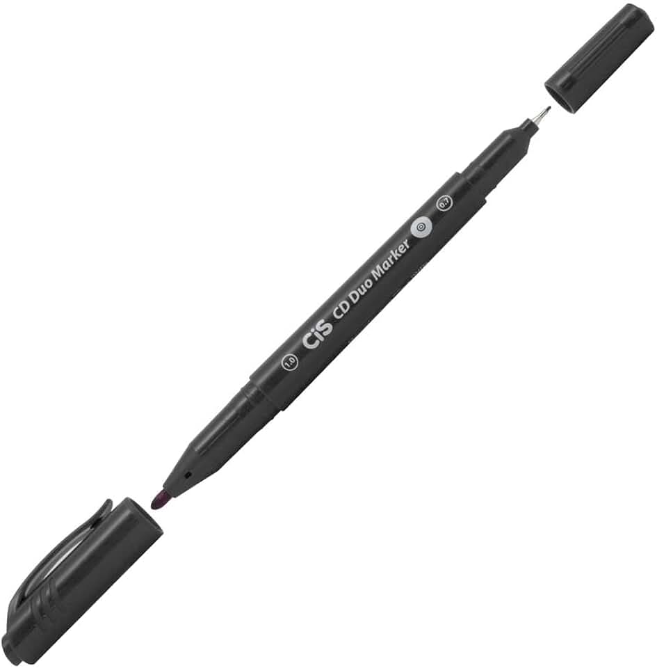 Marcador Permanente CD e DVD Duomarker Blister CIS, Preto