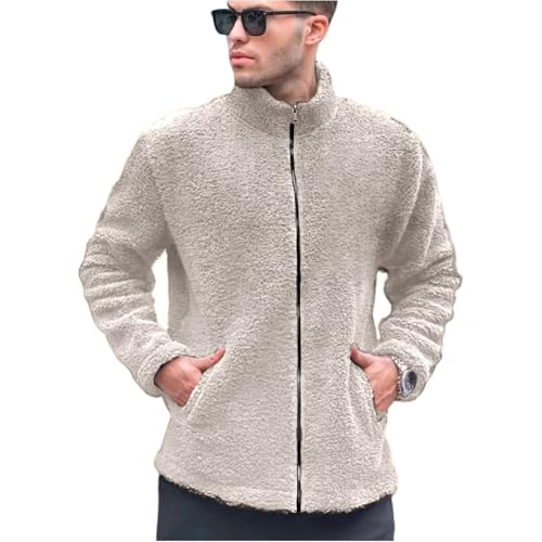 Veste en peluche pour homme coupe ajustée bomber casual