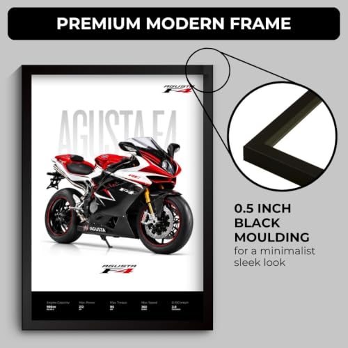 Image of MV Agusta F4 Poster | Superbike MV Agusta F4 Framed Poster | Framed Matt Superbike | Bike Posters A3 Size (31 x 23 cm) | Motorrad Bikes Posters for Wall, Home, Bedroom, Living room decoration (F 198)