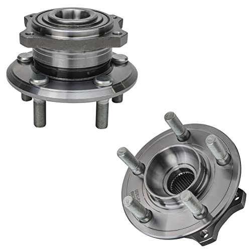 Image of Detroit Axle - Pair Rear Wheel Bearing Hubs for 2009-2014 Chrysler 300 Dodge Charger Challenger 2 Wheel Hub Bearings Assembly 2010 2011 2012 2013 Replacement [Standard Brake Models]