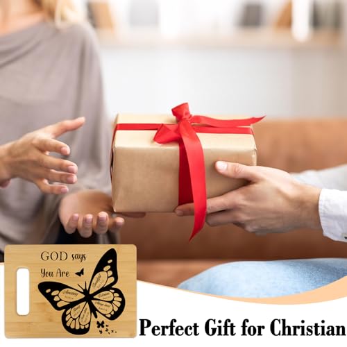 Tabla de Cortar de Bambú con Diseño Inspirador para Mujeres Católicas: 'Dios Dice Que Eres', Regalo Espiritual, de Cumpleaños o Navidad miniatura 6