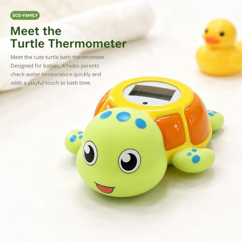 Image of Lying Turtle Water Proof Baby Bath Thermometer for Baby Bathtub Safety | Floating Temperature Toy Water Thermometer, BPA Free, Baby Gift，New Baby Essentials，Animal Design