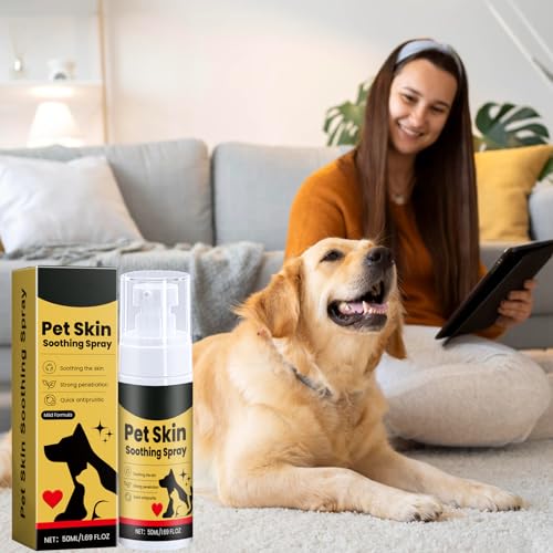 Toivize Pet Skin Care Spray für Hunde & Katzen, Antiseptisches Hautspray, Beruhigendes Spray gegen Juckreiz, Allergien & Trockene Haut, Wundpflege & Schnelle Hautregeneration, 50ml
