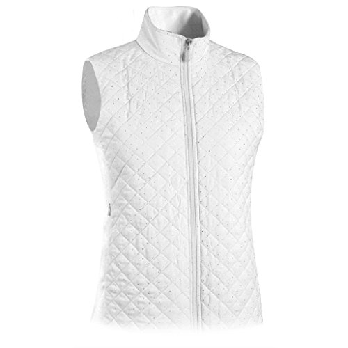 Monterey Club Women's Quilted Microfiber Dotty Vest #2787 (White, Medium) (Sale)