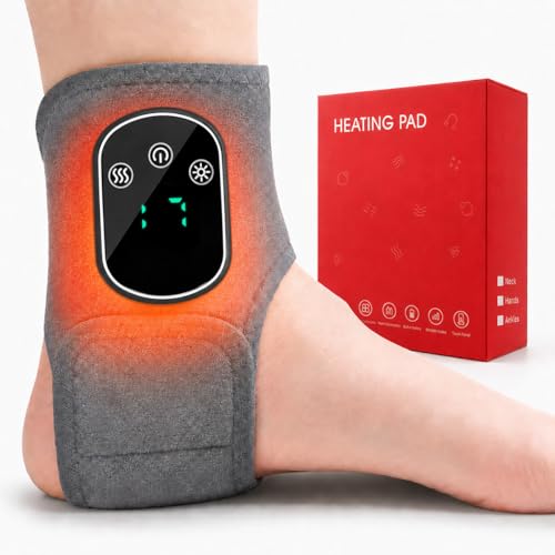 UOTT Foot and Ankle Massager Foot Renew Triple Method Massager for Heel Arch & Ankle Refresh Adjustable Heat & Vibration Level Portable and Easy to Use Includes Extension Strap (1pcs)