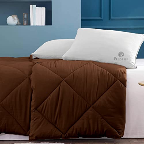 Image of Filbert - Winter Comforter Double Bed 300 GSM Microfiber Double Bed Blanket for Winter Soft & Cozy Diamond Stitch Quilt (90 inch x 100 inch Inches /228cm x 254cm) - Comforter Double Bed|Chocolate Brown