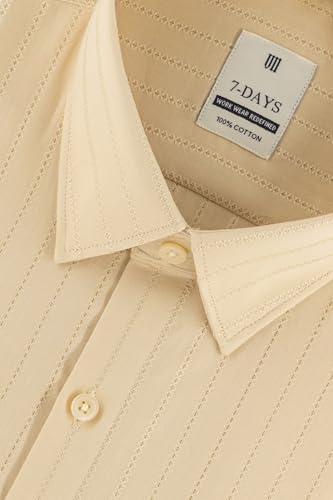 Image of 7-DAYS Premium Men's Formal Shirts - Cotton, Self-Design, Full Sleeve, Regular Fit, with Pocket, Stylish Office Shirts for Men