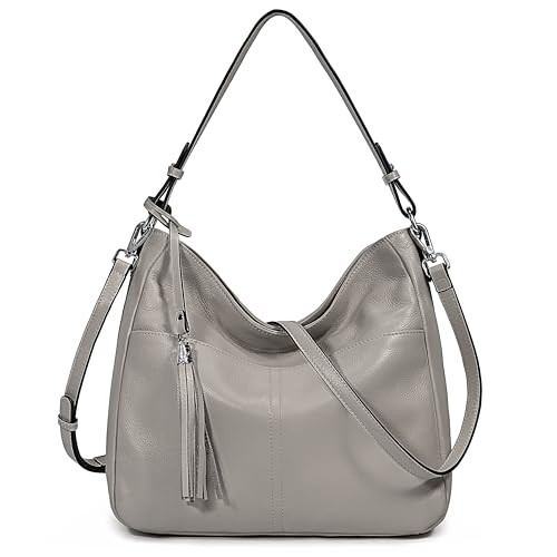 Image of YALUXE Women's Real Leather Shoulder Bag Hobo Handbag Purse Crossbody Bag