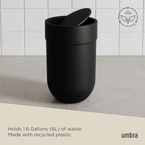 Image of Umbra Touch Waste Can with Swing Lid, Black