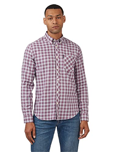 Ben Sherman Lässiges Hemd mit Knopfleiste, Grape, L