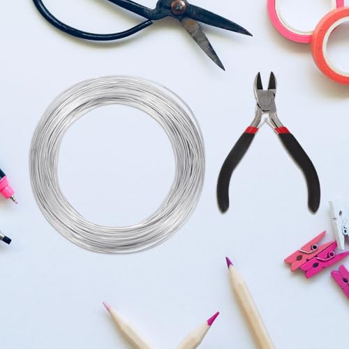 Alambre de aluminio plata para joyería DIY y manualidades creativas con alicates 7