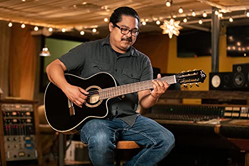 Ortega Guitars 6 String Performer Series Solid Top Thinline Crossover Acoustic-Electric Nylon Classical Guitar W/Bag, Right (Rce138-T4Bk) #TOP3