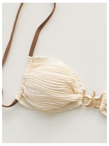 Verdusa Women's 2 Piece Textured String Bikini Set Tie Back High Cut Swimsuit Bathing Suit3