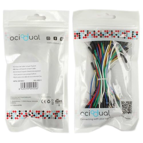 OcioDual 65x Cables Jumper, Cables de Puente para Placas Prototipo Protoboard, Microcontroladores Pi Breadboard, Placas de inserción, Jumperpic Arduin Solderless Rasberry - imagen 6