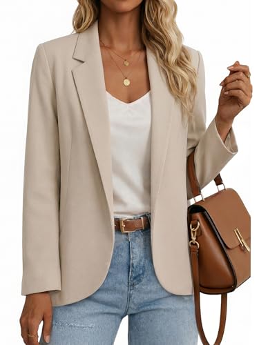 Mina Self Casual Business Blazers Jackets for Women 2026 Summer Work Office Boyfriend Beige Womens Blazer Dressy Fashion Interview Professional Cardigan Ladies Lightweight Women's Suit Jacket