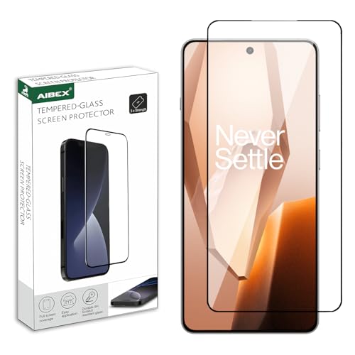 Image of AIBEX Tempered Glass for OnePlus 13R 5G | 9H Hardness | Anti-Glare & Anti-Fingerprint | Water Resistant | Edge-to-Edge Full Screen Protector | Bubble-Free Installation