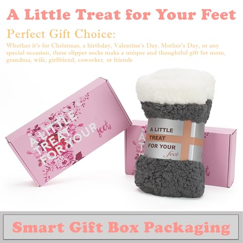 Women's Fuzzy Slipper Socks with Non-slip Grippers, Cozy & Unique Gifts2