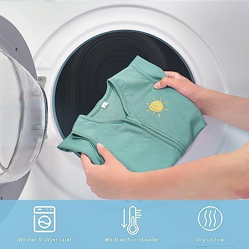Miniatura 3 de TILLYOU Saco de dormir de algodón orgánico 0.5tog - Manta sin mangas para bebé, diseño suave y seguro para una experiencia de sueño acogedora,