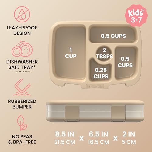Image of Bentgo Kids Prints Leak-Proof, 5-Compartment Bento-Style Kids Lunch Box - Ideal Portion Sizes for Ages 3-7, Durable, Drop-Proof, Dishwasher Safe, PFAS- & BPA-Free Materials (NEW Cowgirl Dreams)