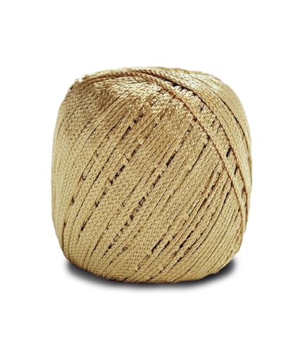 Image of CIRCULO Encanto Yarn 100% Viscose - Luxury & Shine - Light Worsted Weight Yarn - 140 yds, 3.52 oz - Color 7577 - Gold