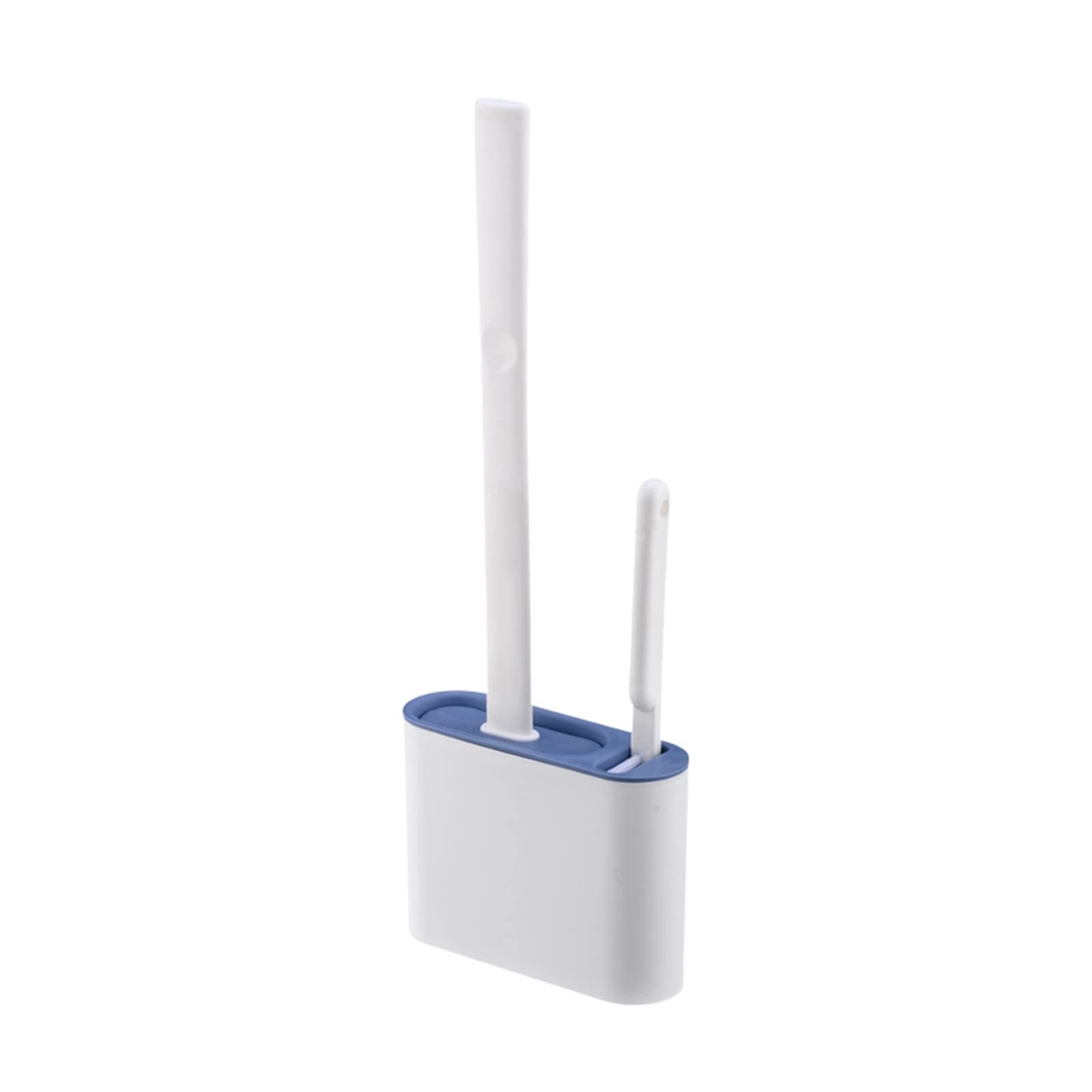 Set di spazzole da parete in silicone con setole morbide, strumento di pulizia per igiene e porta scopino (blu scuro) ideale per bagno nization