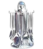 Blluex Stainless Steel 24 Pcs Cutlery Set for Dining | 6 Tea Spoons, 6 Master Spoons, 6 Forks, & 6 Soup Spoon with a Luxury Table Stand for Kitchen | Non Toxic, Anti-Rust & Dishwasher Safe