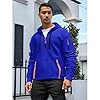 Jamron Mens Plus Size Quarter-Zip Hoodie Pullover Sweatshirts Casual Sports Jacket with Multi Pockets SN0708243 Blue 5XL #3