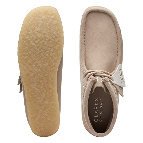 Image of Clarks Womens Wallabee Suede Fringe Lace Up Flats